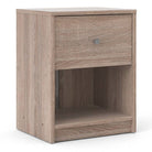 May Bedside Cabinet with 1 Drawer in Truffle Oak Effect - Price Crash Furniture