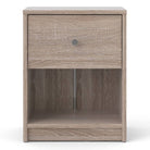 May Bedside Cabinet with 1 Drawer in Truffle Oak Effect - Price Crash Furniture