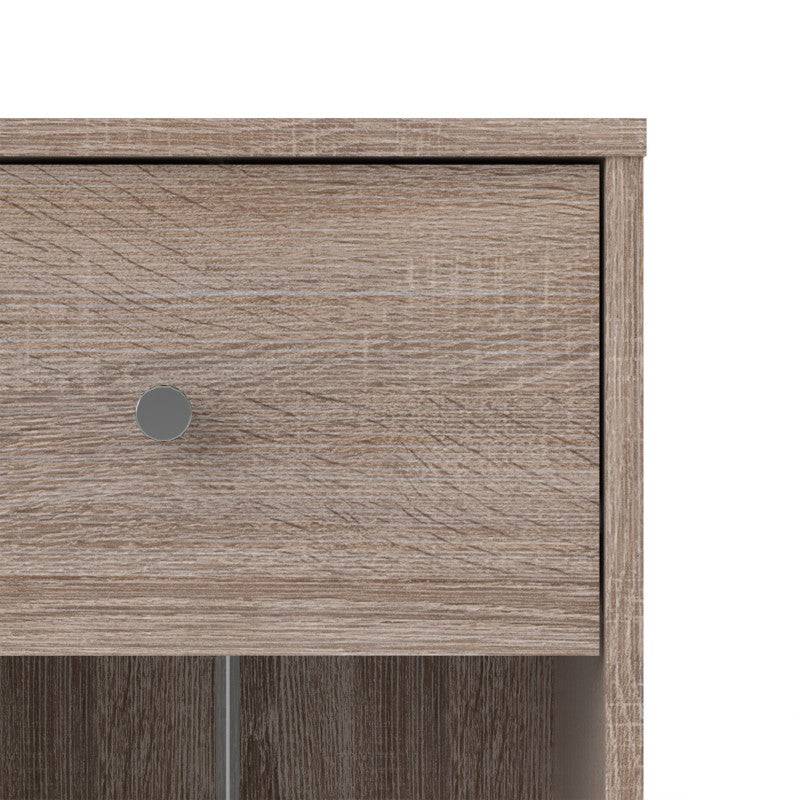 May Bedside Cabinet with 1 Drawer in Truffle Oak Effect - Price Crash Furniture