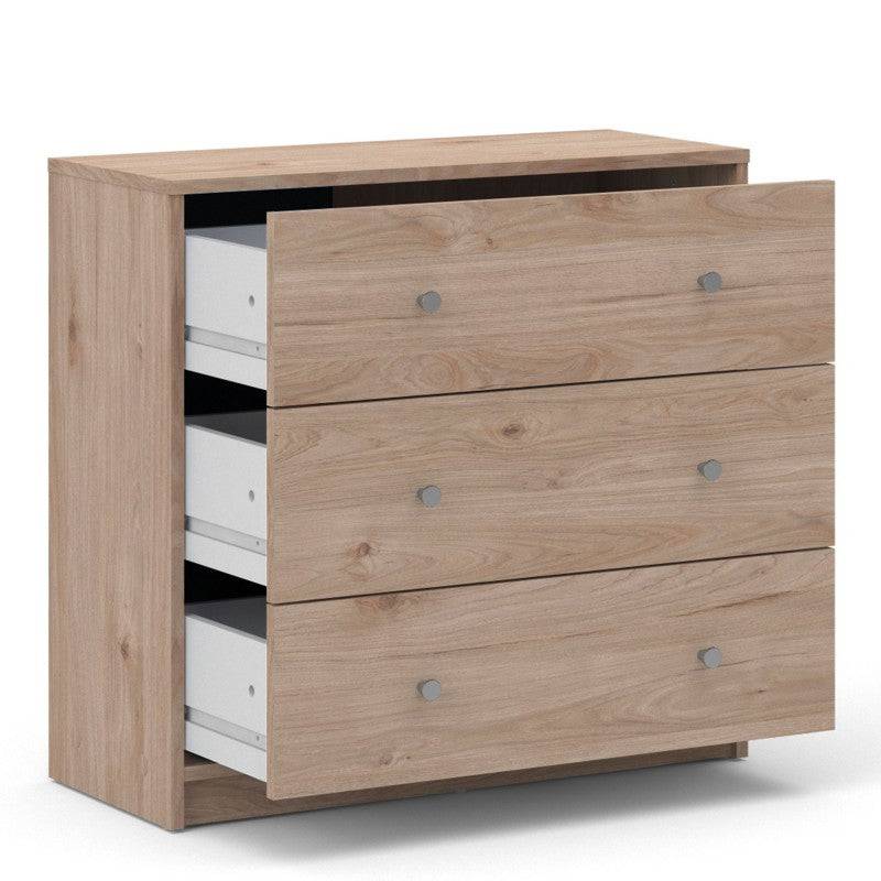 May Chest of 3 Drawers in Jackson Hickory Oak Effect - Price Crash Furniture