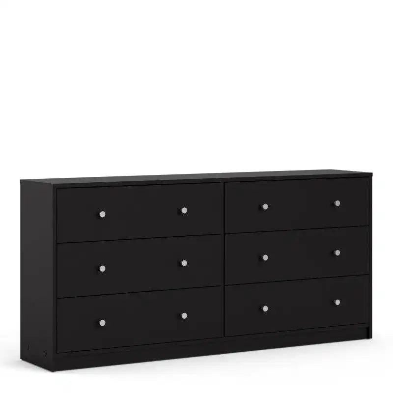 May Chest of 6 Drawers (3+3) in Black - Price Crash Furniture