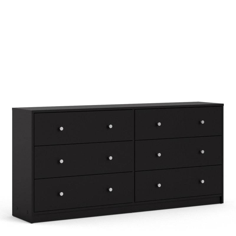 May Chest of 6 Drawers (3+3) in Black - Price Crash Furniture