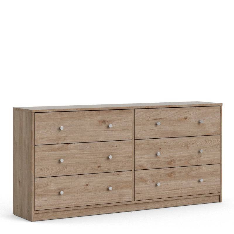 May Chest of 6 Drawers (3+3) in Jackson Hickory Oak - Price Crash Furniture