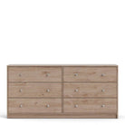 May Chest of 6 Drawers (3+3) in Jackson Hickory Oak - Price Crash Furniture