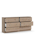 May Chest of 6 Drawers (3+3) in Jackson Hickory Oak - Price Crash Furniture