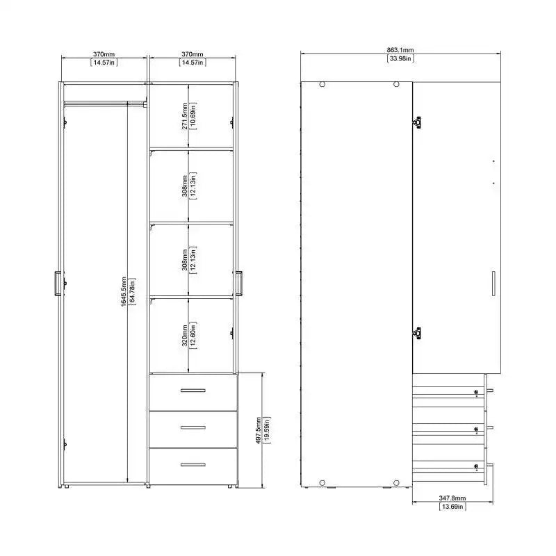 May Chest of 6 Drawers (3+3) in Truffle Oak - Price Crash Furniture