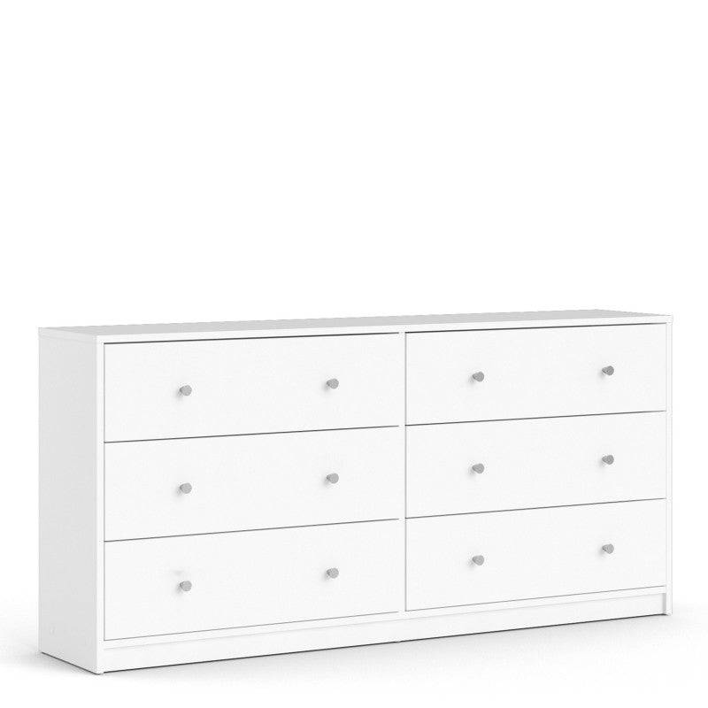 May Chest of 6 Drawers (3+3) in White - Price Crash Furniture