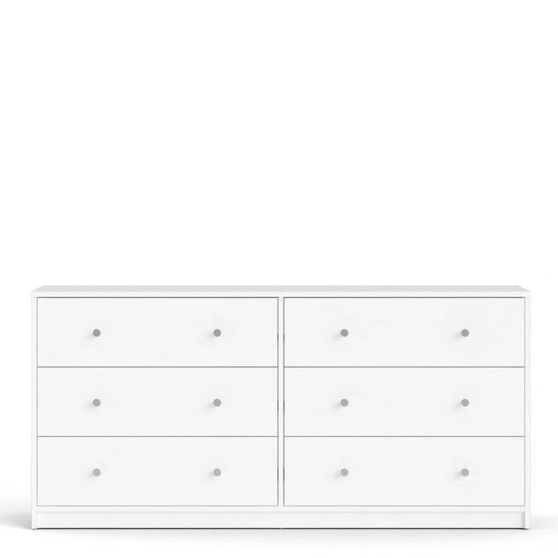 May Chest of 6 Drawers (3+3) in White - Price Crash Furniture