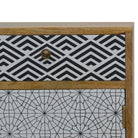 Mixed Pattern Bedside Cabinet in Solid Mango Wood - Price Crash Furniture