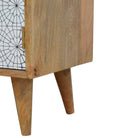 Mixed Pattern Bedside Cabinet in Solid Mango Wood - Price Crash Furniture