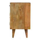 Mixed Pattern Bedside Cabinet in Solid Mango Wood - Price Crash Furniture