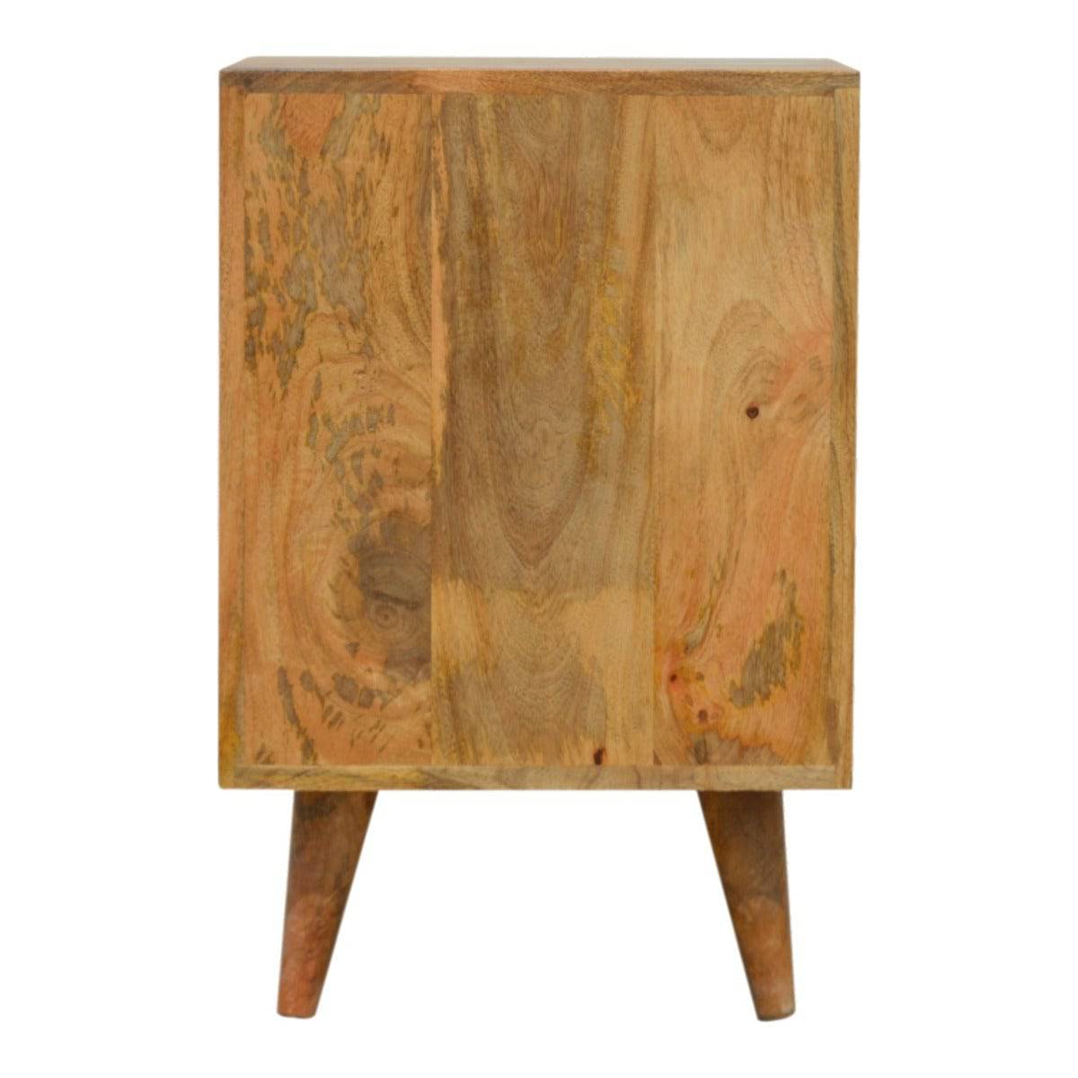 Mixed Pattern Bedside Cabinet in Solid Mango Wood - Price Crash Furniture