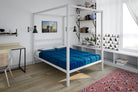 Modern Metal Canopy Four Post Double Bed in White by Dorel - Price Crash Furniture