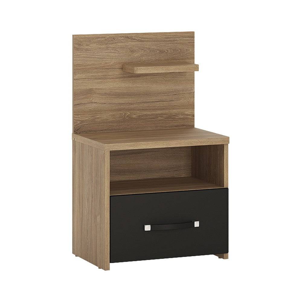 Monaco 1 Drawer Bedside With Open Shelf (RH) - Price Crash Furniture