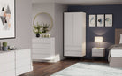 Monaco 2 Door 2 Drawer Wardrobe in White - Price Crash Furniture