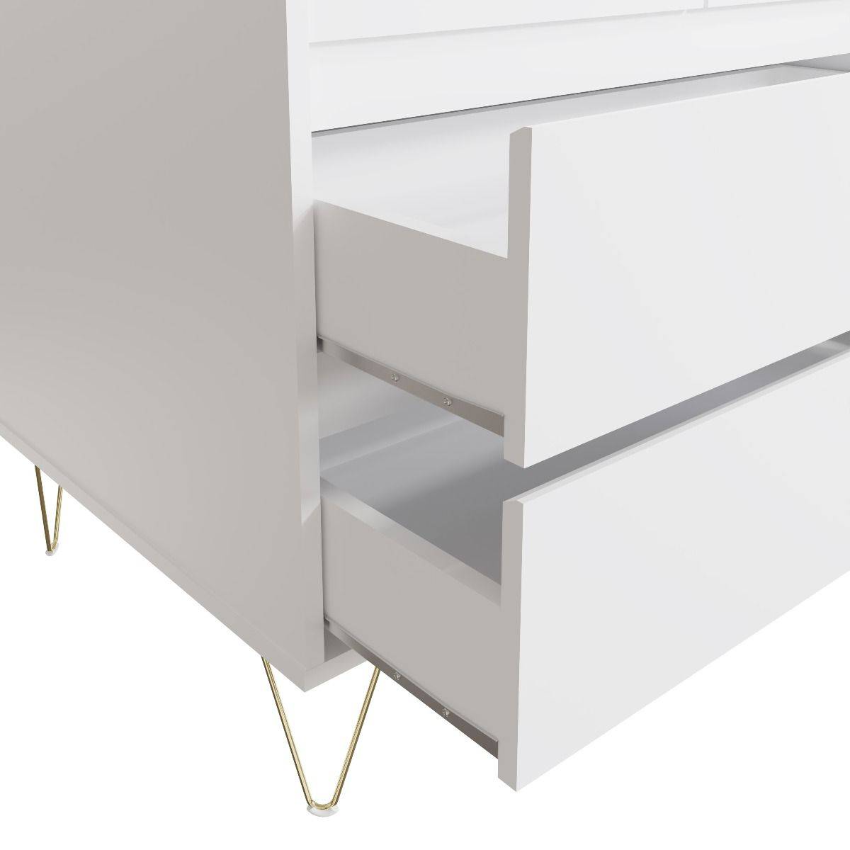 Monaco 2 Door 2 Drawer Wardrobe in White - Price Crash Furniture