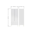 Monaco 2 Door 2 Drawer Wardrobe in White - Price Crash Furniture