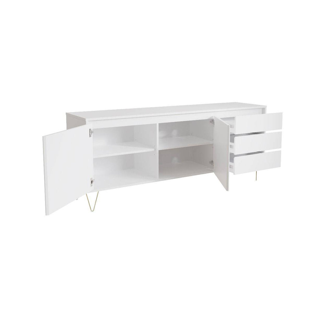Monaco 2 Door 3 Drawer Cabinet in White - Price Crash Furniture