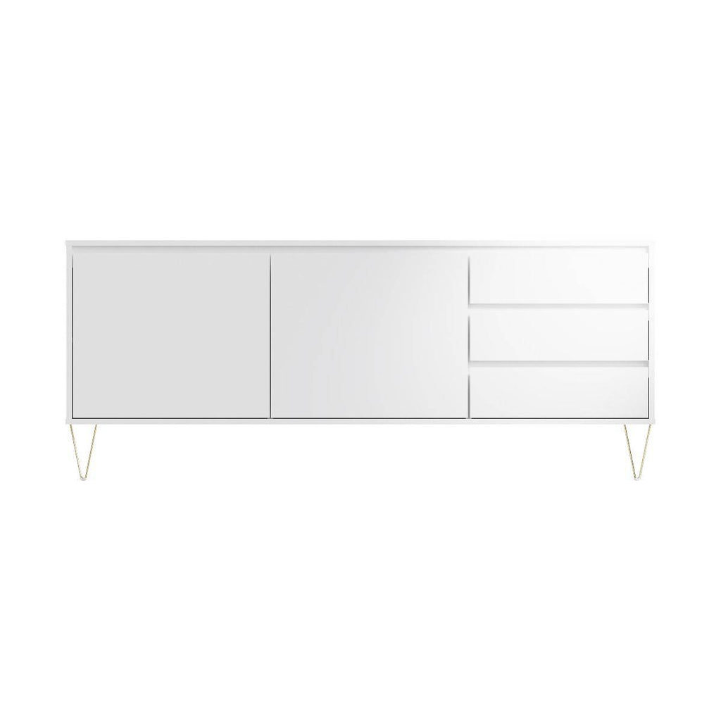 Monaco 2 Door 3 Drawer Cabinet in White - Price Crash Furniture