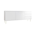 Monaco 2 Door 3 Drawer Cabinet in White - Price Crash Furniture