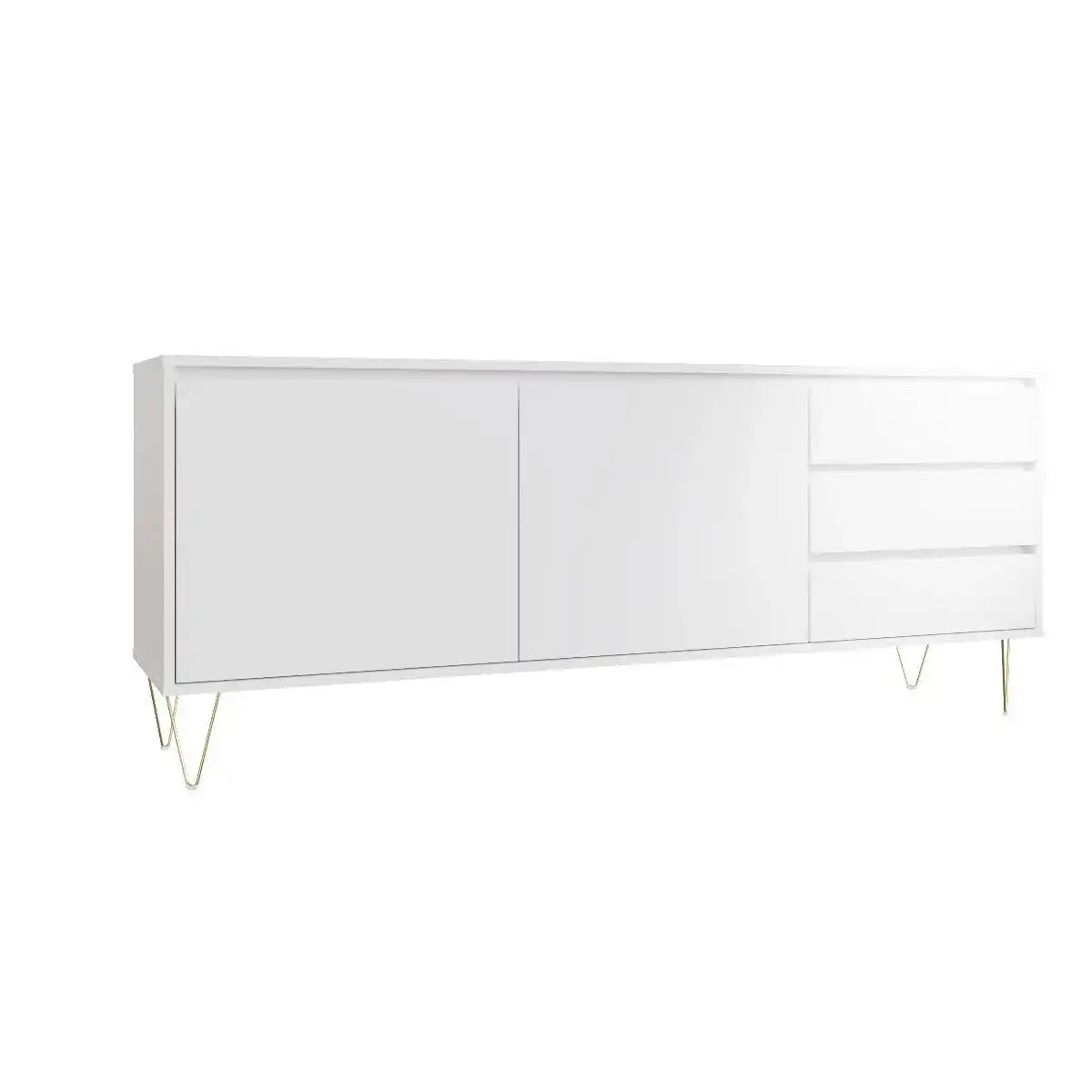 Monaco 2 Door 3 Drawer Cabinet in White - Price Crash Furniture