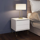 Monaco 2 Drawer Bedside in White - Price Crash Furniture