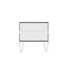 Monaco 2 Drawer Bedside in White - Price Crash Furniture