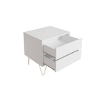 Monaco 2 Drawer Bedside in White - Price Crash Furniture