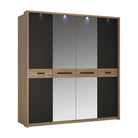 Monaco 4 Door Wardrobe With Mirror Doors - Price Crash Furniture