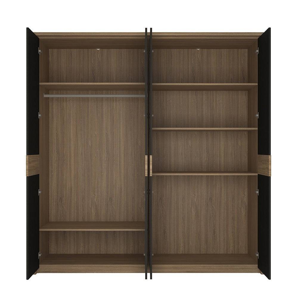 Monaco 4 Door Wardrobe With Mirror Doors - Price Crash Furniture