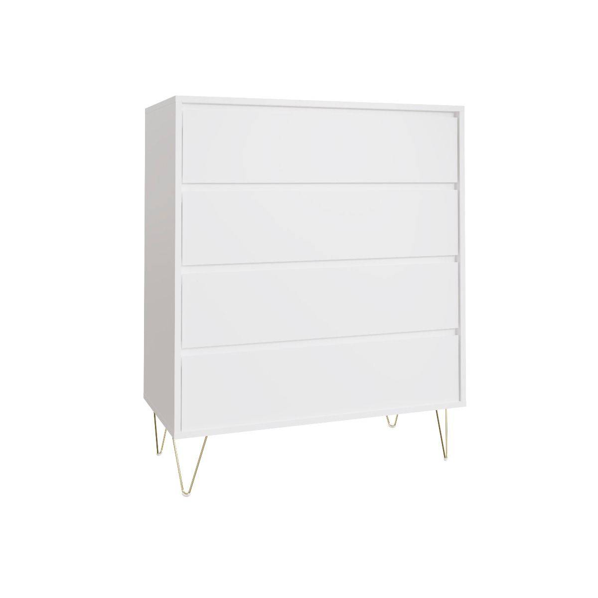 Monaco 4 Drawer Chest in White - Price Crash Furniture