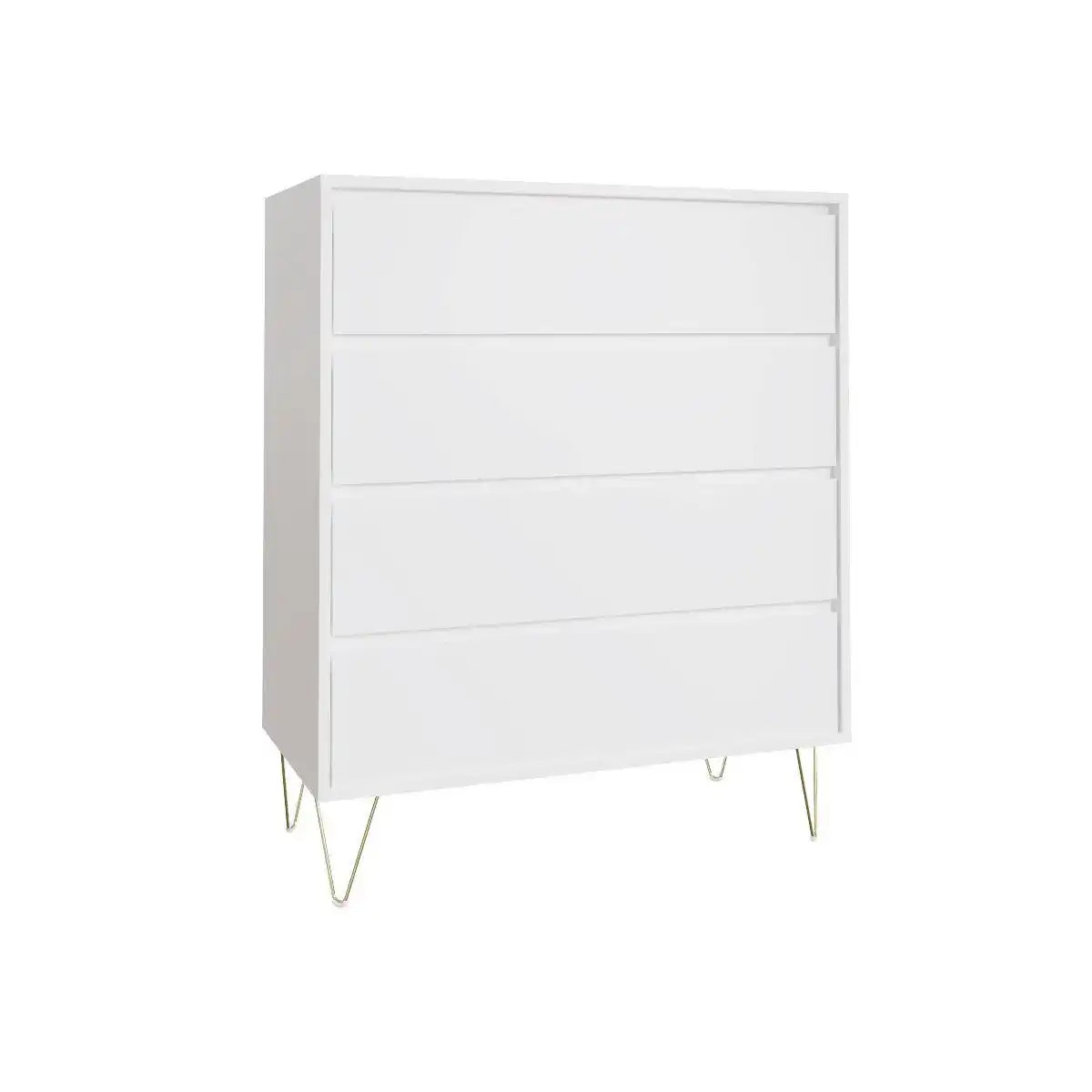 Monaco 4 Drawer Chest of Drawers in White - Price Crash Furniture