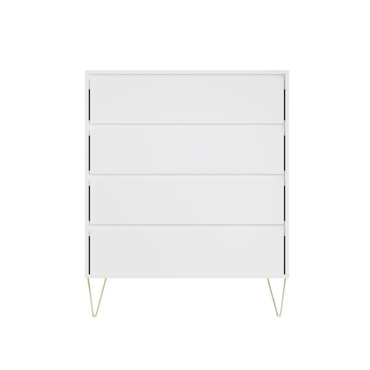 Monaco 4 Drawer Chest in White - Price Crash Furniture