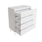 Monaco 4 Drawer Chest in White - Price Crash Furniture