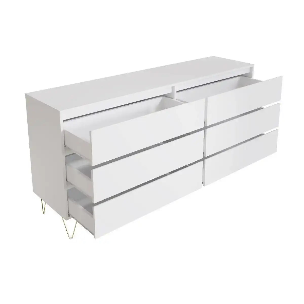 Monaco 6 Drawer Chest of Drawers in White - Price Crash Furniture
