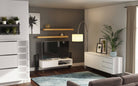 Monaco TV Stand with Sliding Door in White - Price Crash Furniture