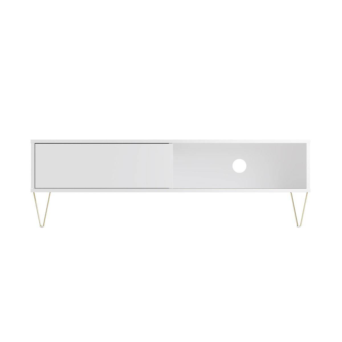 Monaco TV Stand with Sliding Door in White - Price Crash Furniture