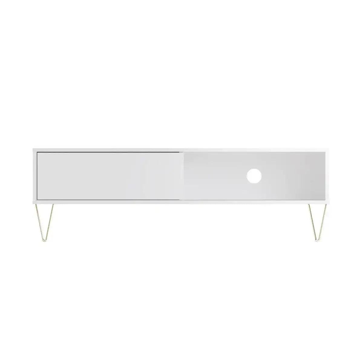 Monaco TV Stand with Sliding Door in White - Price Crash Furniture
