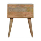 Mustard yellow & White 2 Drawer Bedside Table in Oak-effect Mango Wood - Price Crash Furniture