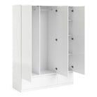 Naia 3 Door 2 Drawer Wardrobe in White High Gloss - Price Crash Furniture