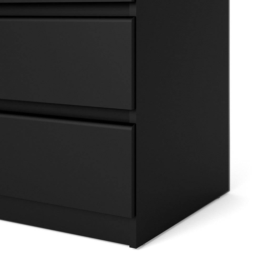 Naia 3 Drawer Chest of Drawers in Black Matt - Price Crash Furniture