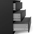 Naia 3 Drawer Chest of Drawers in Black Matt - Price Crash Furniture