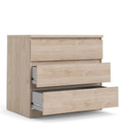 Naia 3 Drawer Chest of Drawers in Jackson Hickory Oak - Price Crash Furniture