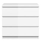 Naia 3 Drawer Chest Of Drawers in White High Gloss - Price Crash Furniture