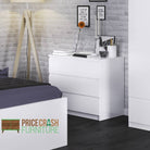 Naia 3 Drawer Chest Of Drawers in White High Gloss - Price Crash Furniture