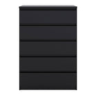 Naia 5 Drawer Chest Of Drawers in Black Matt - Price Crash Furniture