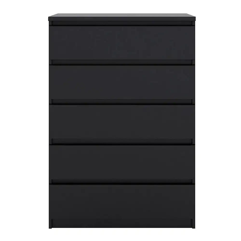 Naia 5 Drawer Chest Of Drawers in Black Matt - Price Crash Furniture