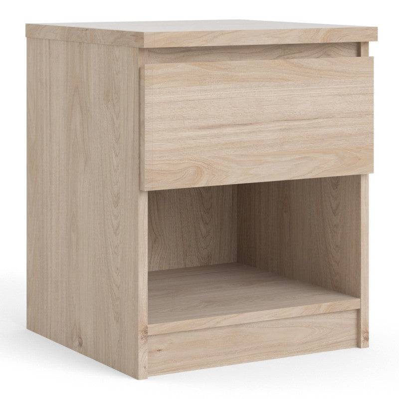 Naia Bedside Table 1 Drawer 1 Shelf in Jackson Hickory Oak - Price Crash Furniture