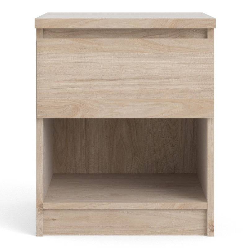 Naia Bedside Table 1 Drawer 1 Shelf in Jackson Hickory Oak - Price Crash Furniture