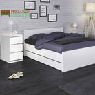 Naia Bedside Table 3 Drawers in White High Gloss - Price Crash Furniture